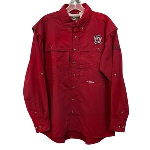 Drake Men’s Small South Carolina Gamecocks Garnet Long Sleeve Fishing Shirt